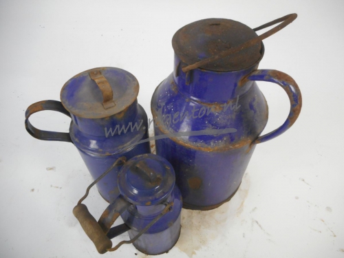  Melkkan/bus /blauw deco set van 3 st