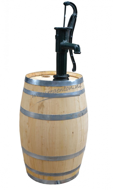  Regenton 200 liter met pomp blank gelakt