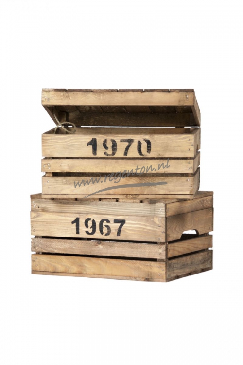  Kist met klapdeksel bruin Middel