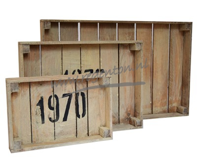  Set dienbladen 1970 laag, old look