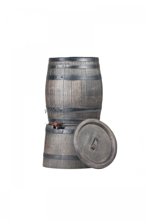  Kunststof Regenton Houtnerf 50 l. met standaard