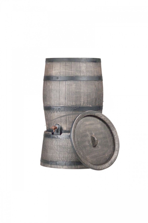  Kunststof Regenton Houtnerf 120 l. met standaard