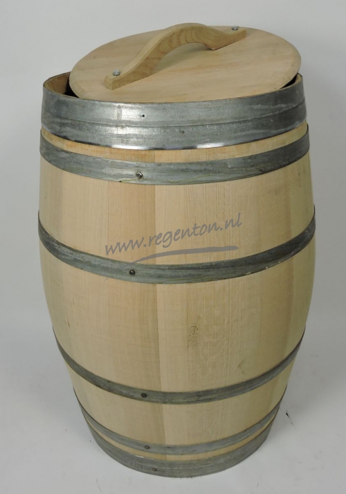  Regenton blank eiken met los deksel en handvatrnrn