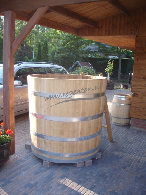  Sauna dompel ton met zitting en afvoer